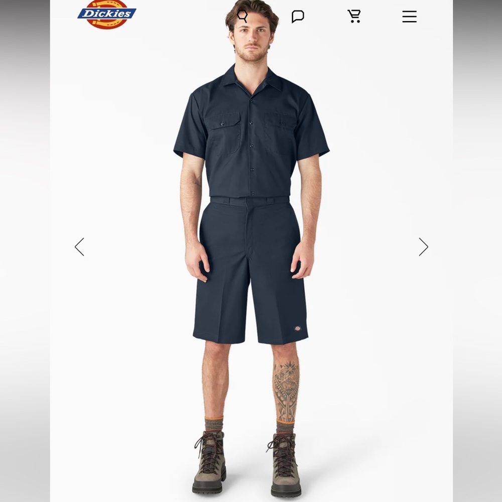Dickies Men's Dark Blue Flat Front Shorts